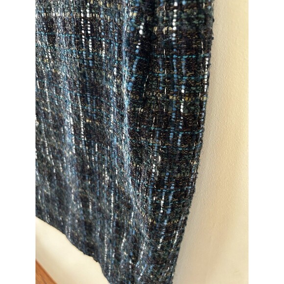 J Jill Women’s 12 Tweed Pencil Skirt Blue Green Bouclé Textured Classic Work - Picture 2 of 7